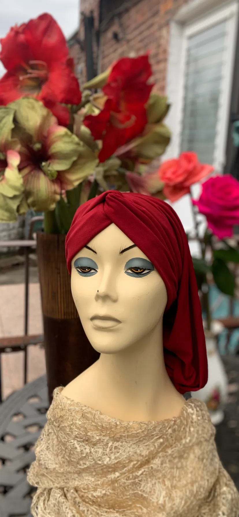 Red Turban Snood For Women