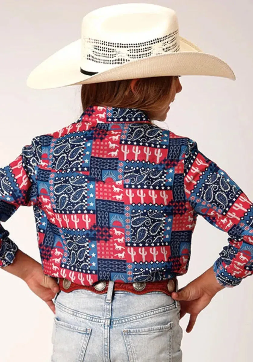 Roper Five Star (Bandana Print) - Girl's Western Snap Shirt