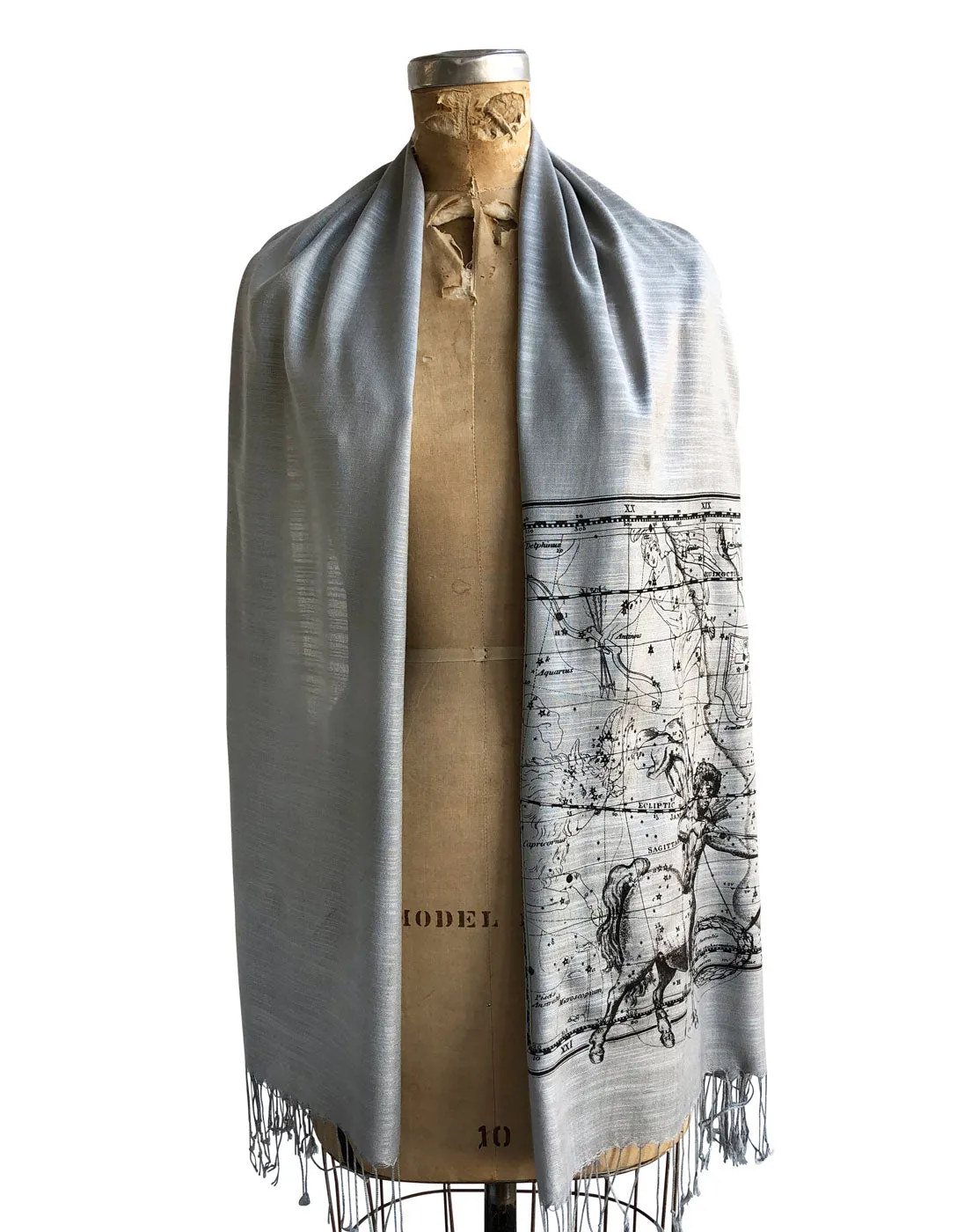 Sagittarius Scarf, Zodiac Constellation Linen-Weave Pashmina