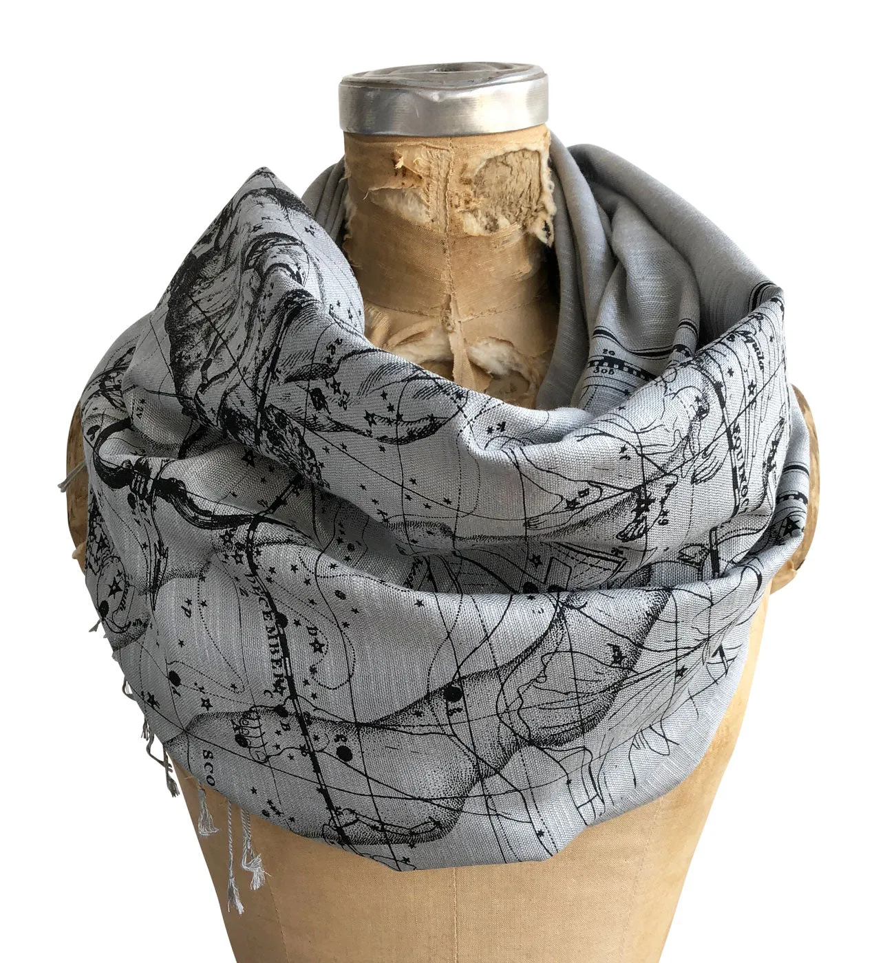 Sagittarius Scarf, Zodiac Constellation Linen-Weave Pashmina