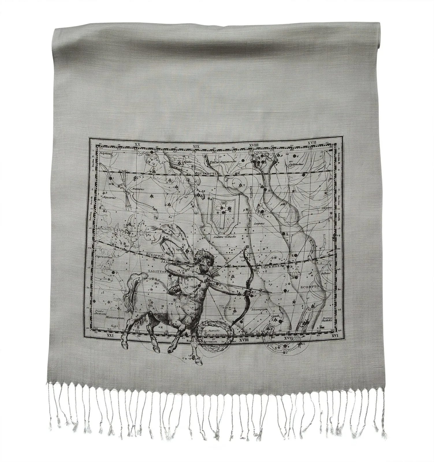 Sagittarius Scarf, Zodiac Constellation Linen-Weave Pashmina