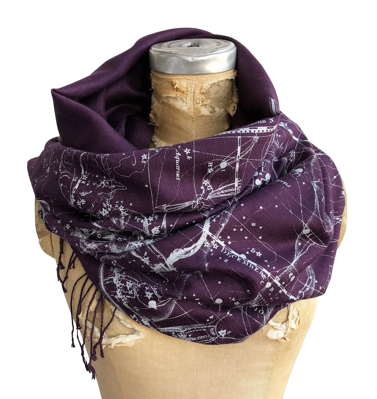 Sagittarius Scarf, Zodiac Constellation Linen-Weave Pashmina