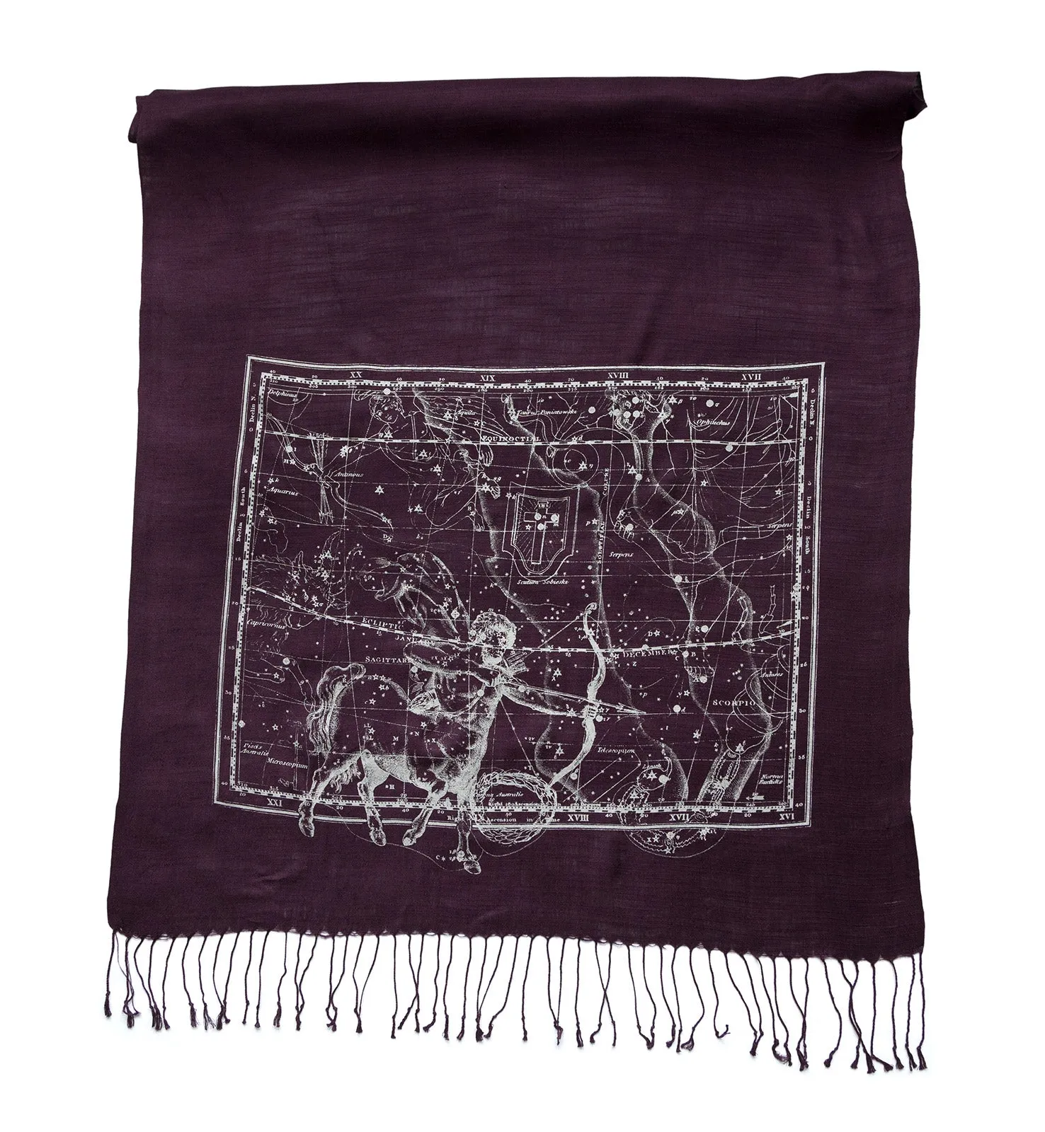 Sagittarius Scarf, Zodiac Constellation Linen-Weave Pashmina