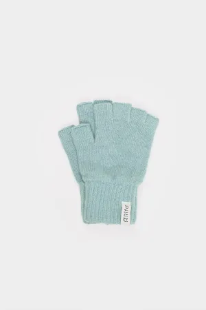 Sasha Fingerless Wool Gloves Light Blue