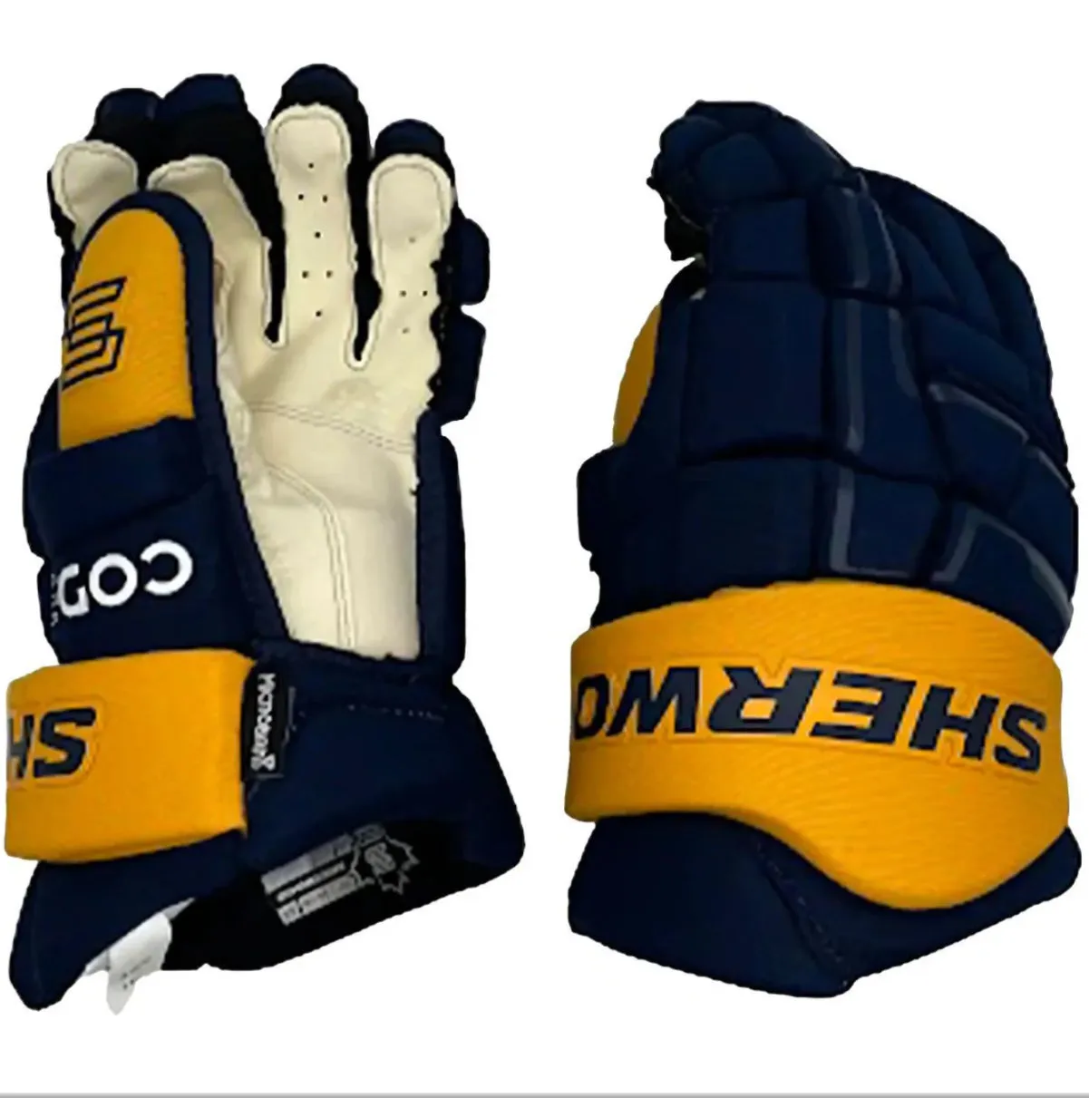 Sherwood Code NHL Pro Stock Senior Hockey Gloves Nashville Predators