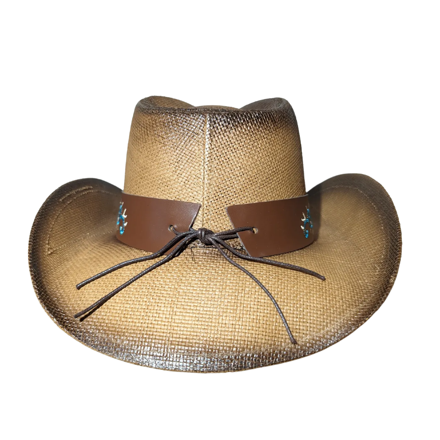 Side Leather Floral Cowboy Hat