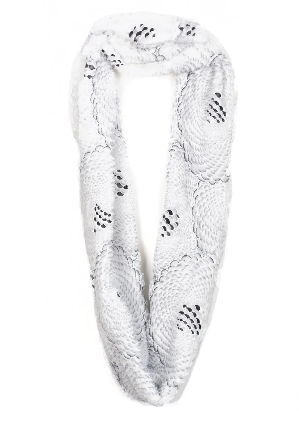 Soft Faux Fur Mosaic Floral Print Snood