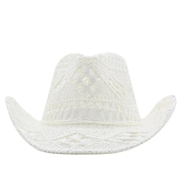 Solid Couples Western Cowboy Hollow Out Straw Hat