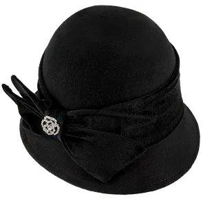 Starling - Walrus Hats Black Wool Felt Cloche Hat - H7017