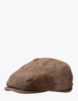 Stetson Hatteras Burney Newsboy Cap (Pigskin) - Brown