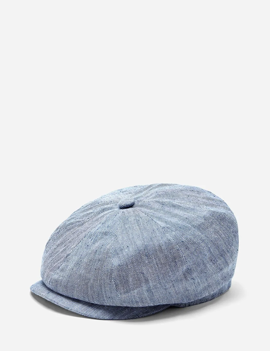 Stetson Hatteras Fine Herringbone Flat Cap - Indigo Blue