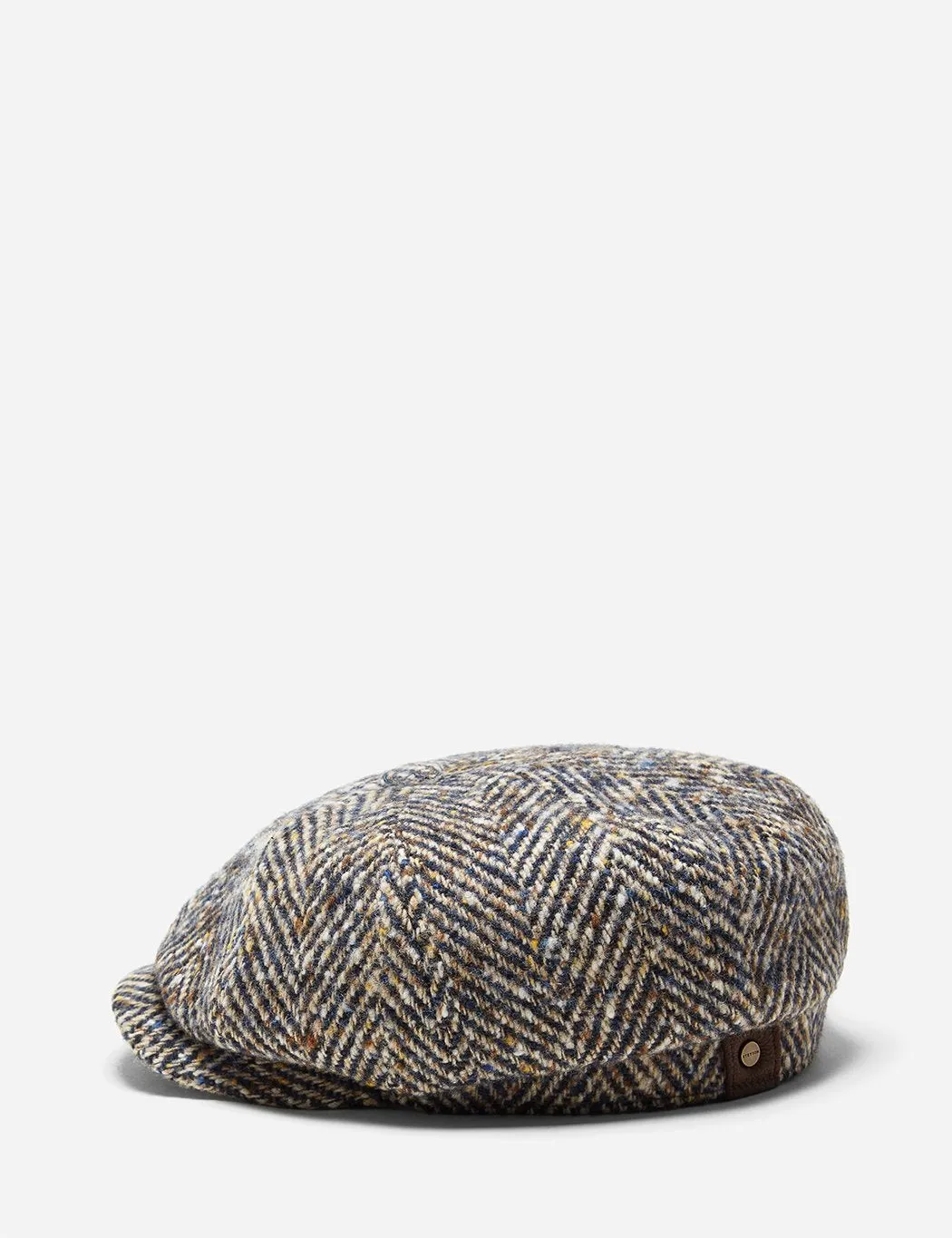 Stetson Hatteras Herringbone Newsboy Cap - Brown/Blue