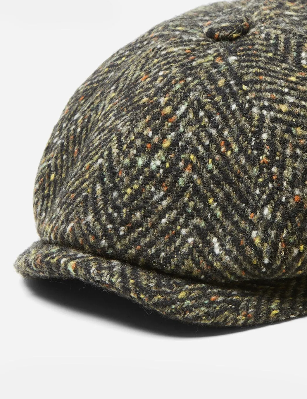 Stetson Hatteras Herringbone Newsboy Cap (Wool) - Green