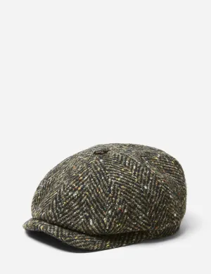 Stetson Hatteras Herringbone Newsboy Cap (Wool) - Green