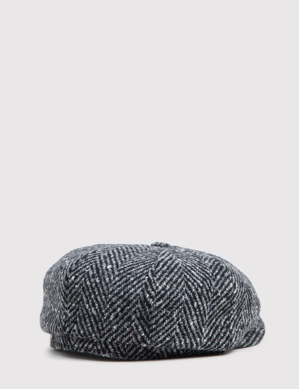 Stetson Hatteras Newsboy Cap - Black/Grey Herringbone