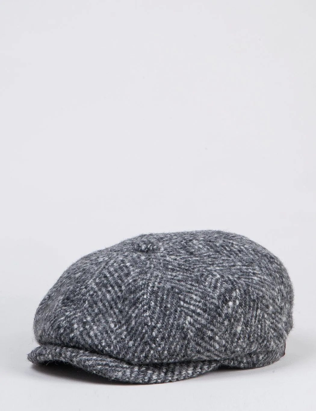 Stetson Hatteras Newsboy Cap - Grey Herringbone