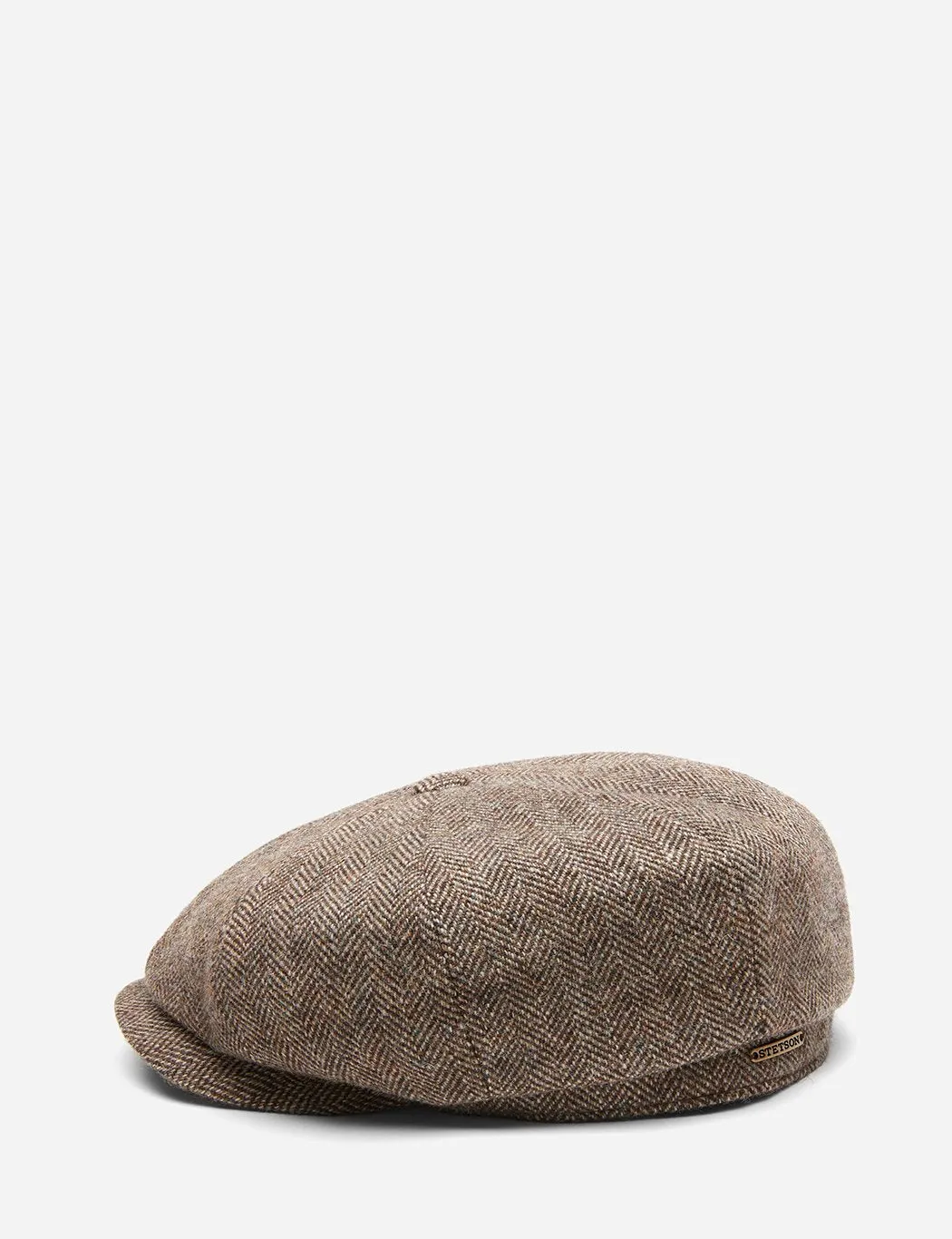 Stetson Hatteras Newsboy Cap (Herringbone) - Brown