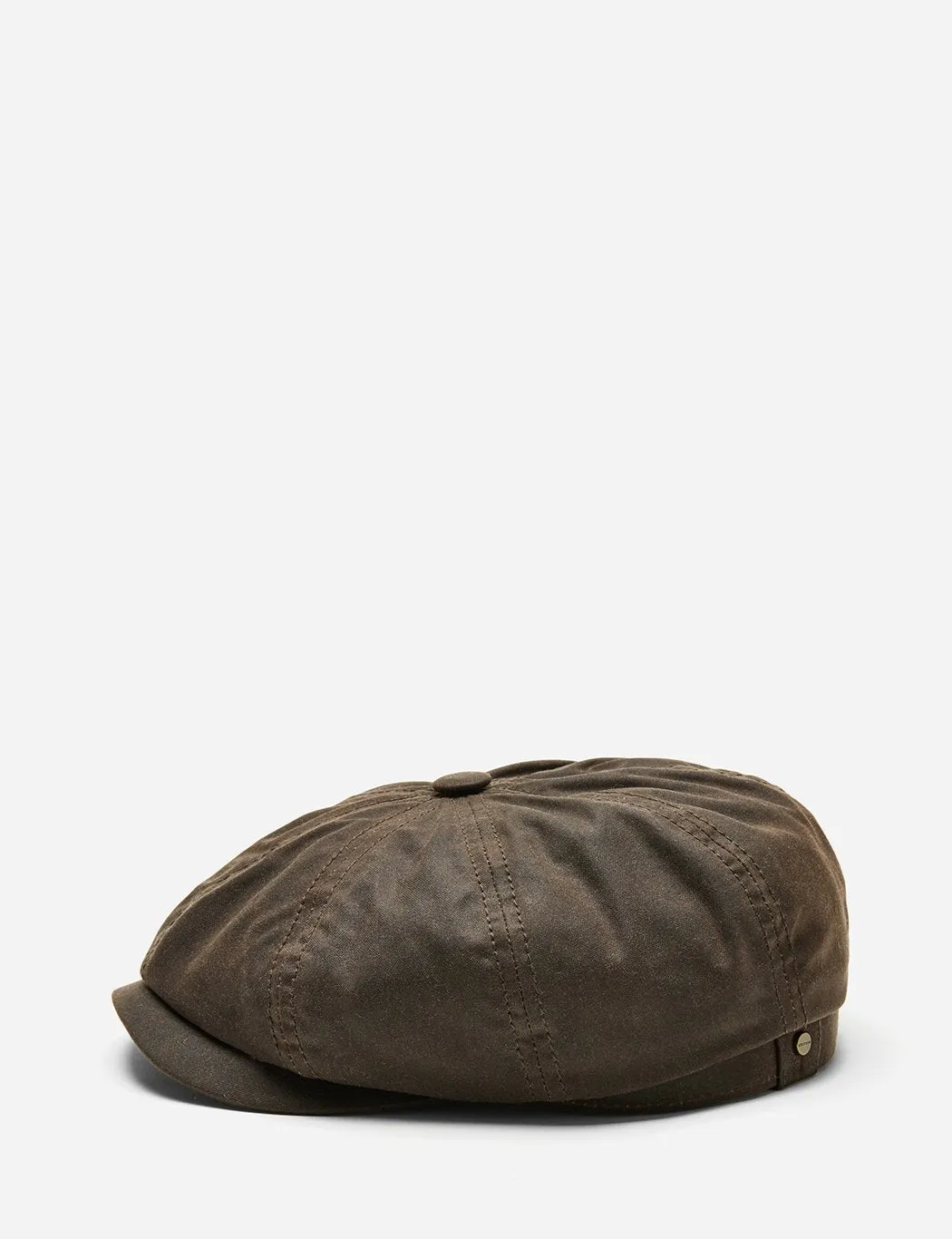 Stetson Hatteras Newsboy Cap (Waxed Cotton) - Dark Brown