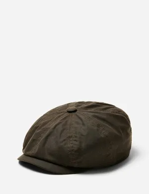 Stetson Hatteras Newsboy Cap (Waxed Cotton) - Dark Brown