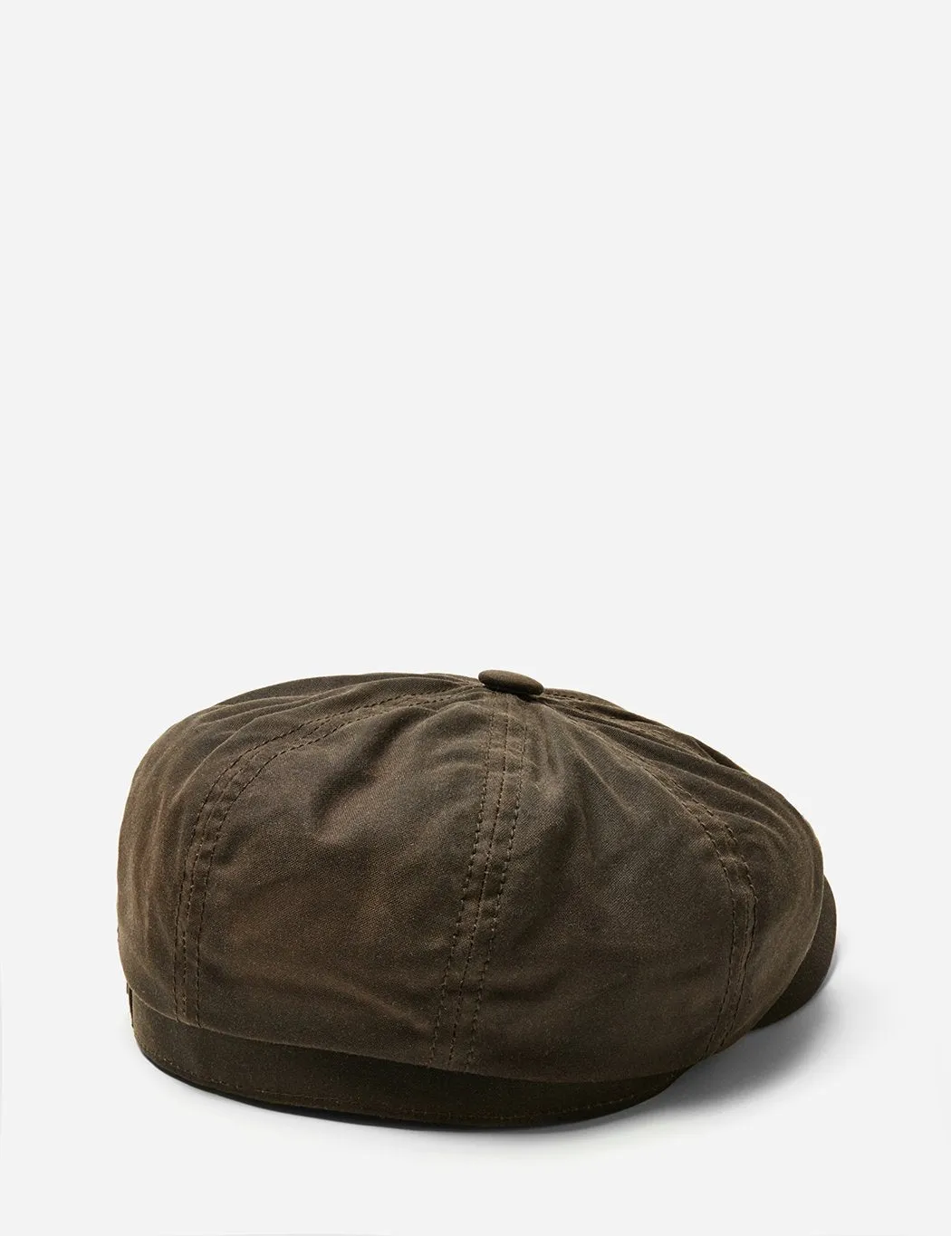 Stetson Hatteras Newsboy Cap (Waxed Cotton) - Dark Brown