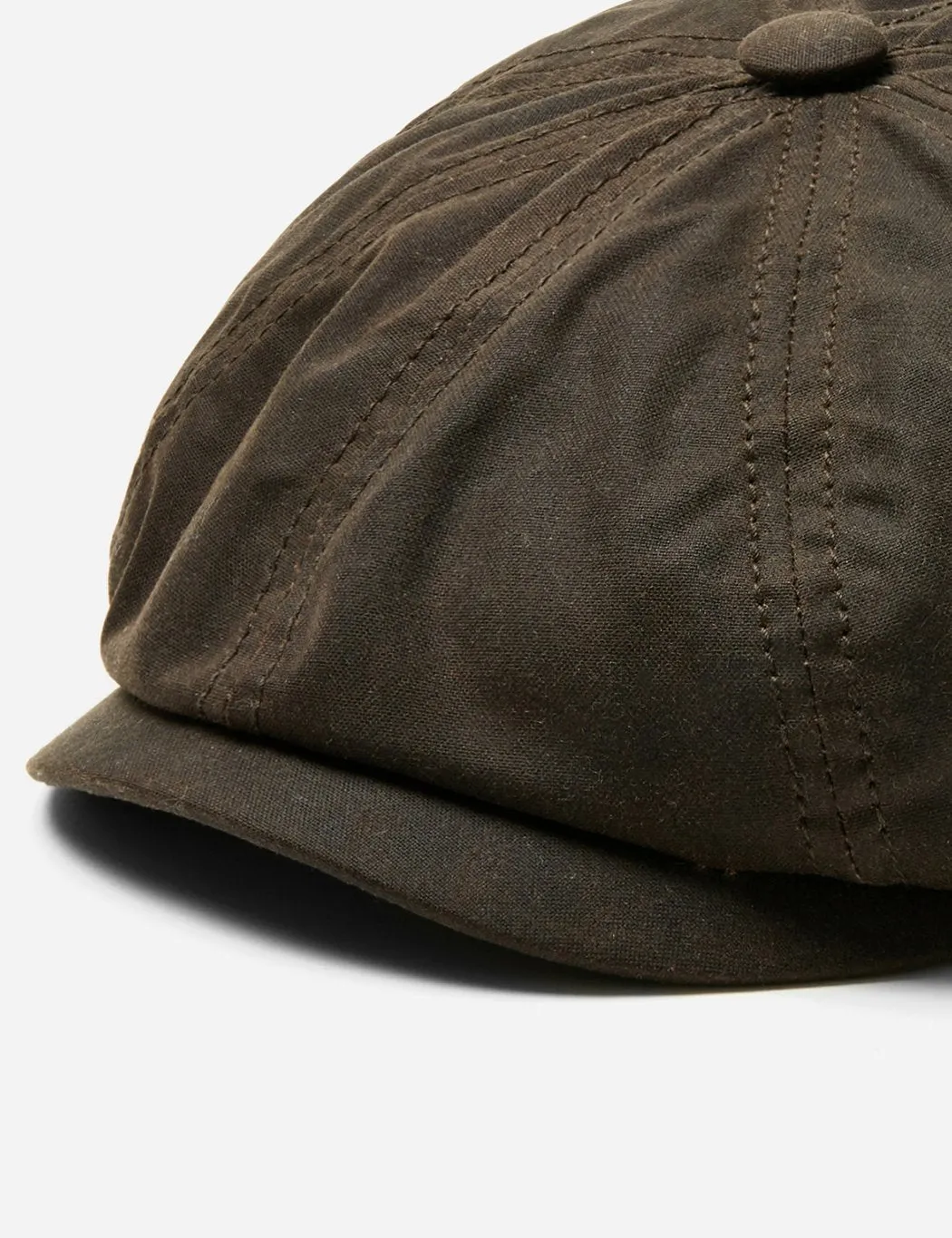 Stetson Hatteras Newsboy Cap (Waxed Cotton) - Dark Brown