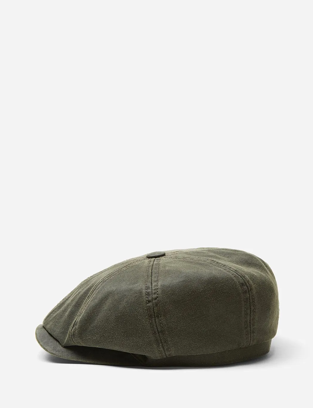 Stetson Hatteras Newsboy Cap (Waxed Cotton) - Olive Green