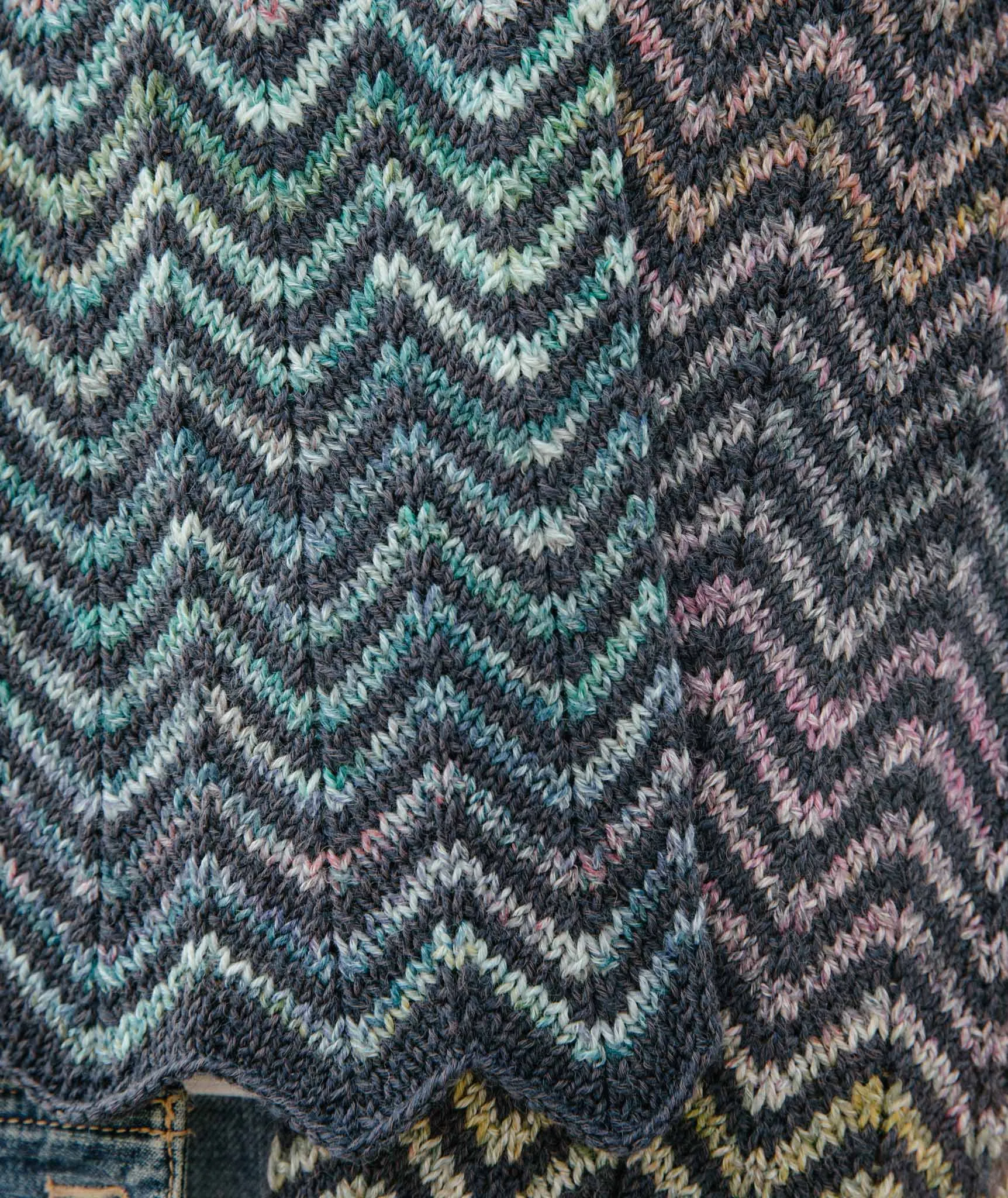 Striped Chevron Scarf Using Berroco Spree