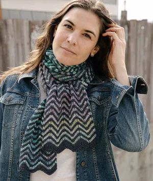 Striped Chevron Scarf Using Berroco Spree