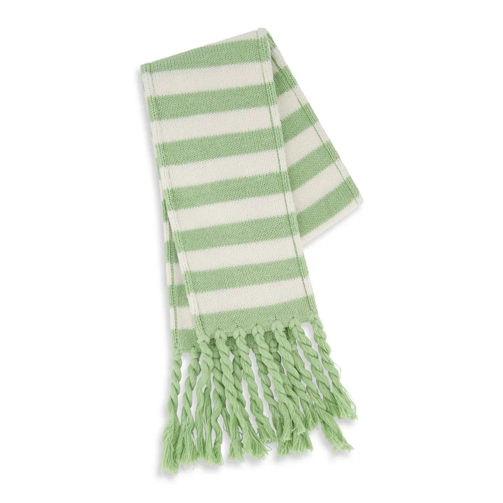 Striped Scarf -- Pistachio/Ivory Stripe