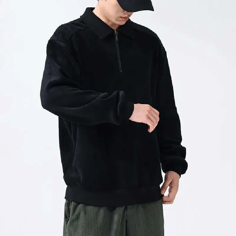 Sweatshirt Winter Warm Fleece Sleeve Top Men's Clothing