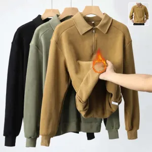 Sweatshirt Winter Warm Fleece Sleeve Top Men's Clothing