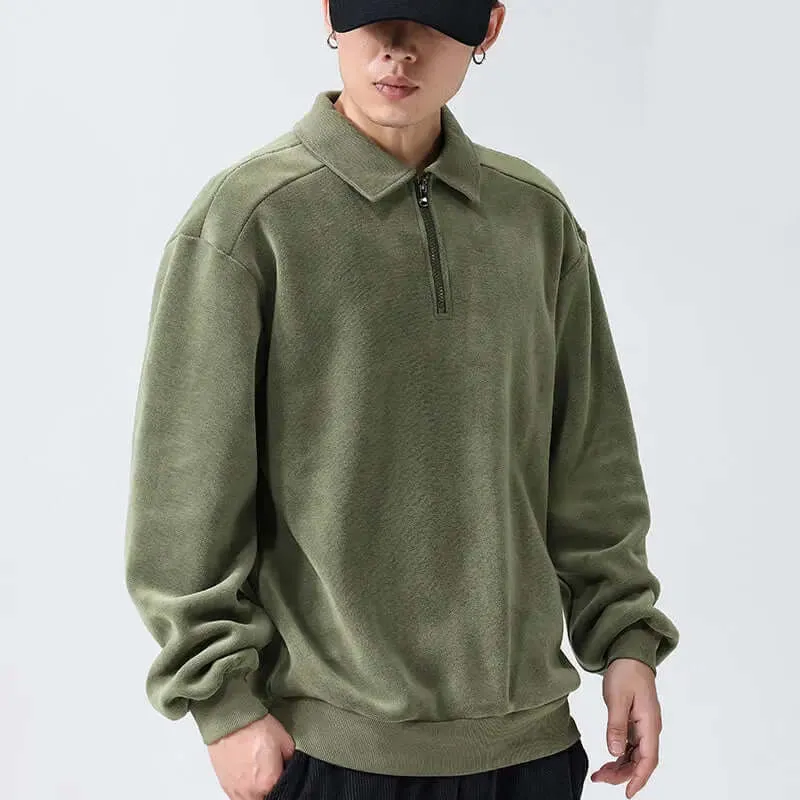 Sweatshirt Winter Warm Fleece Sleeve Top Men's Clothing