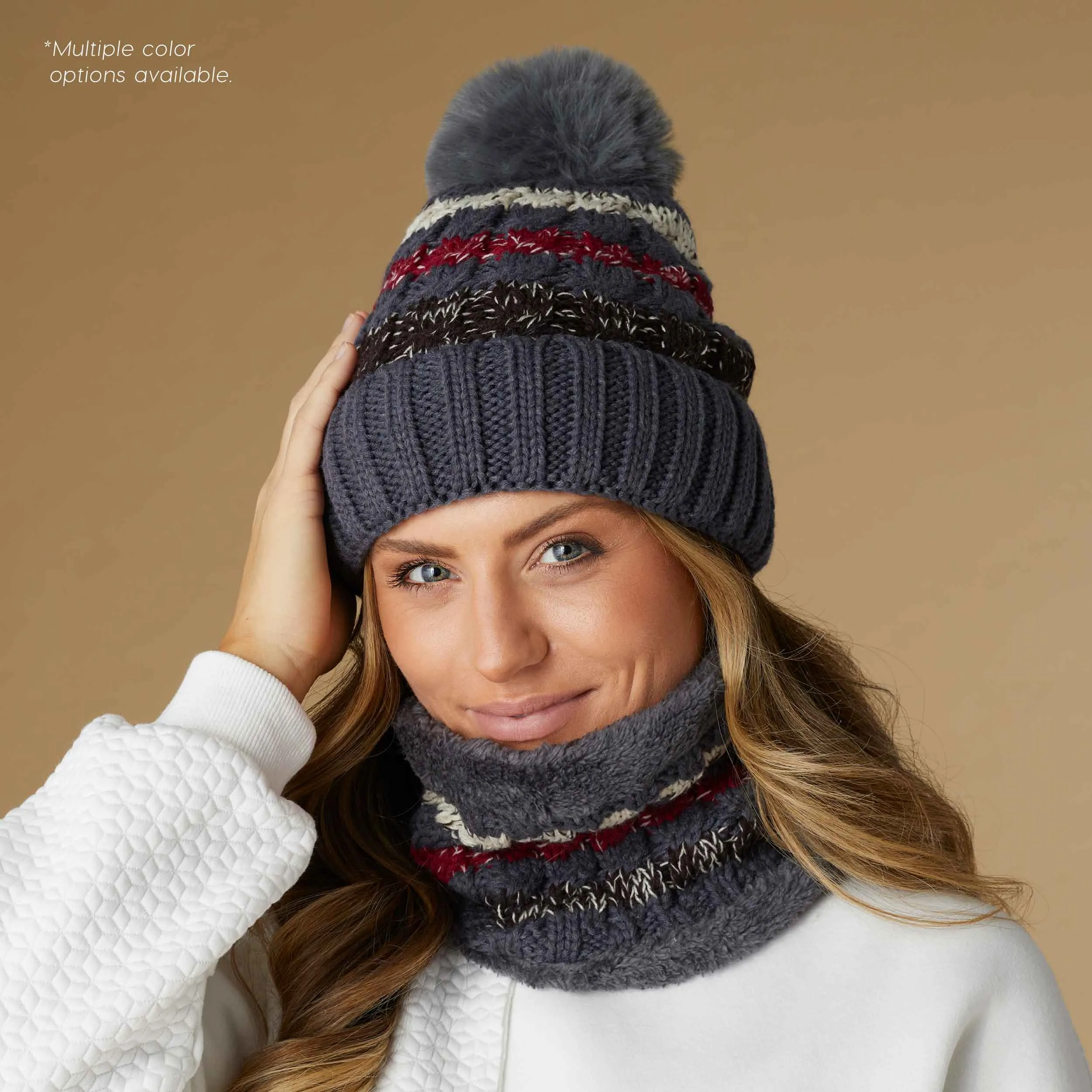 Telluride Winter Knit Snood - Dark Grey Multi