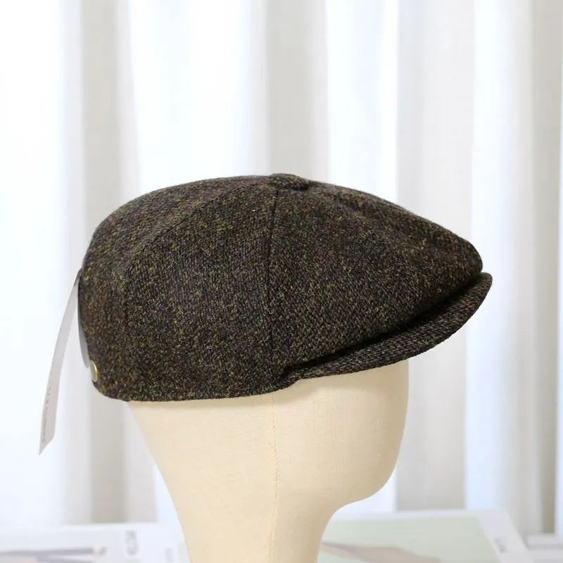 Trendy Vintage Tweed Wool Newsboy Hat