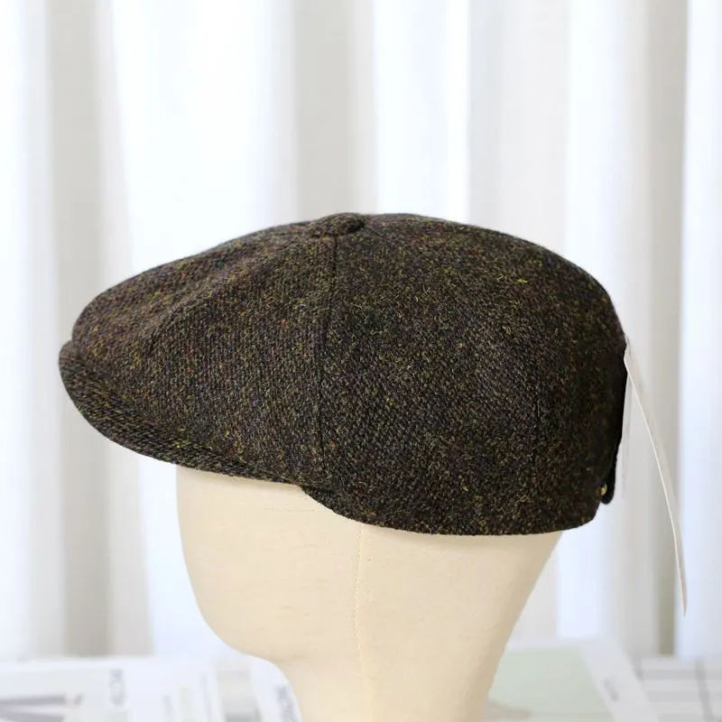 Trendy Vintage Tweed Wool Newsboy Hat