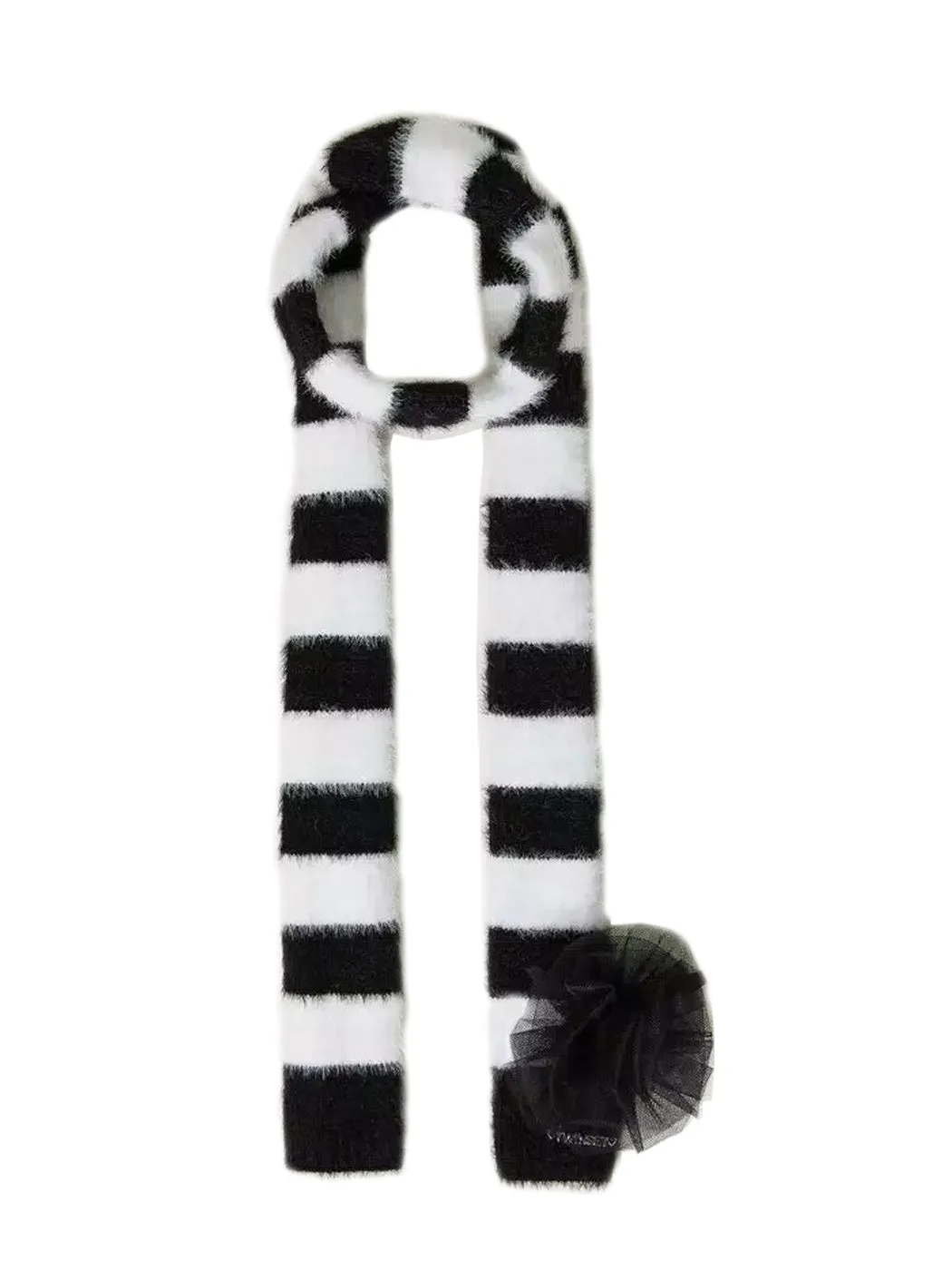 TWINSET Girl's Striped scarf with brooch - 232GJ4386