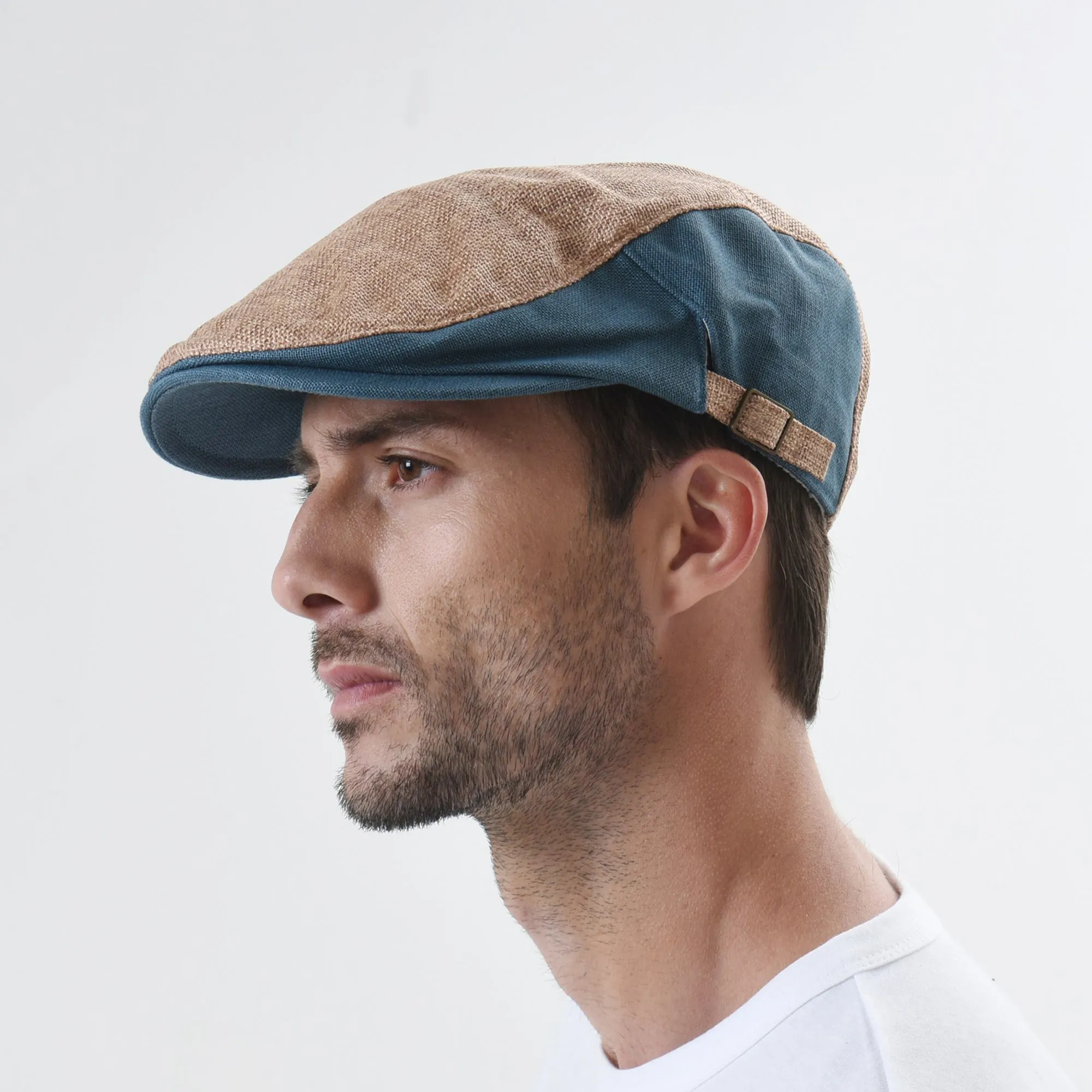 Two Tone Block Summer Newsboy Hat Flat Cap AC3046