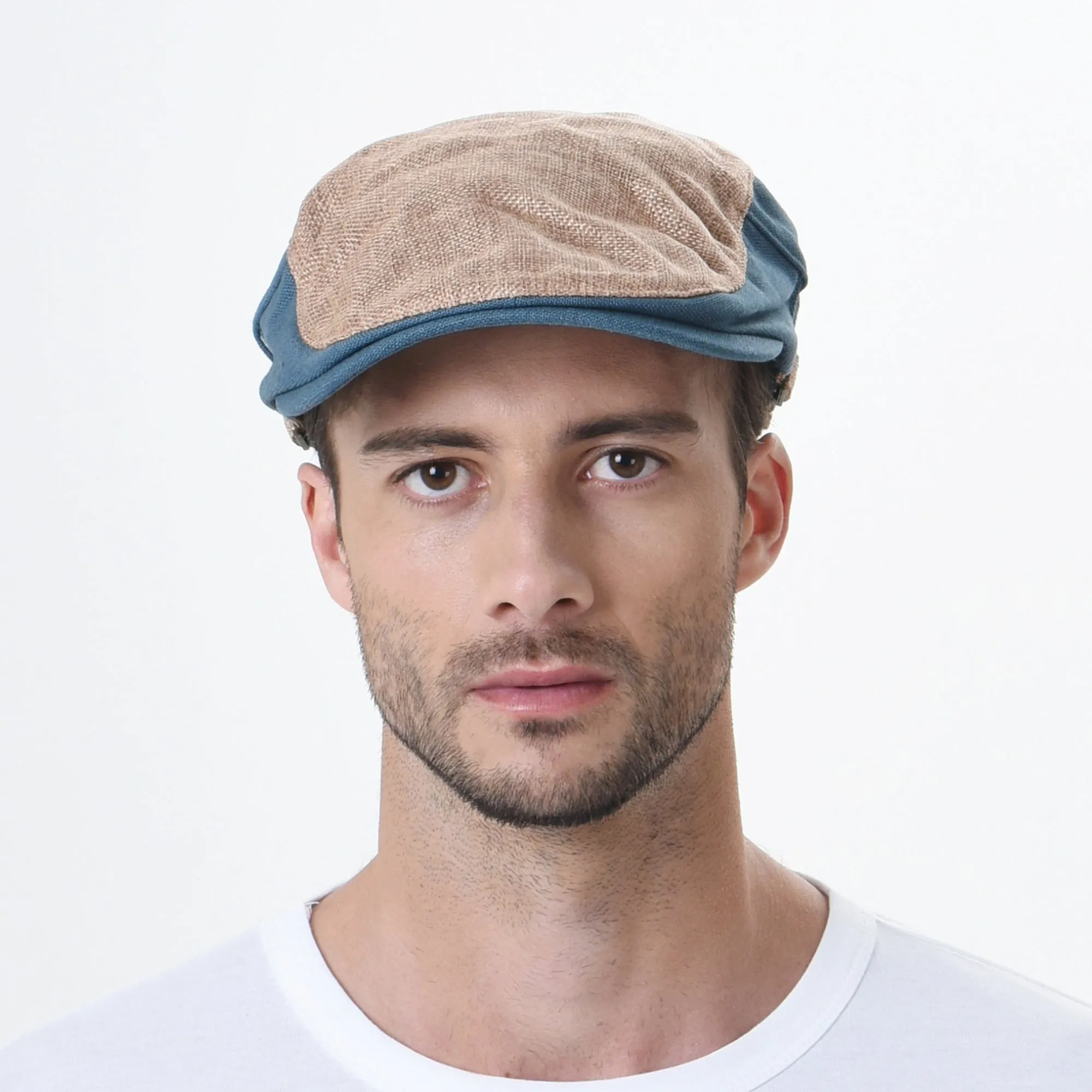 Two Tone Block Summer Newsboy Hat Flat Cap AC3046