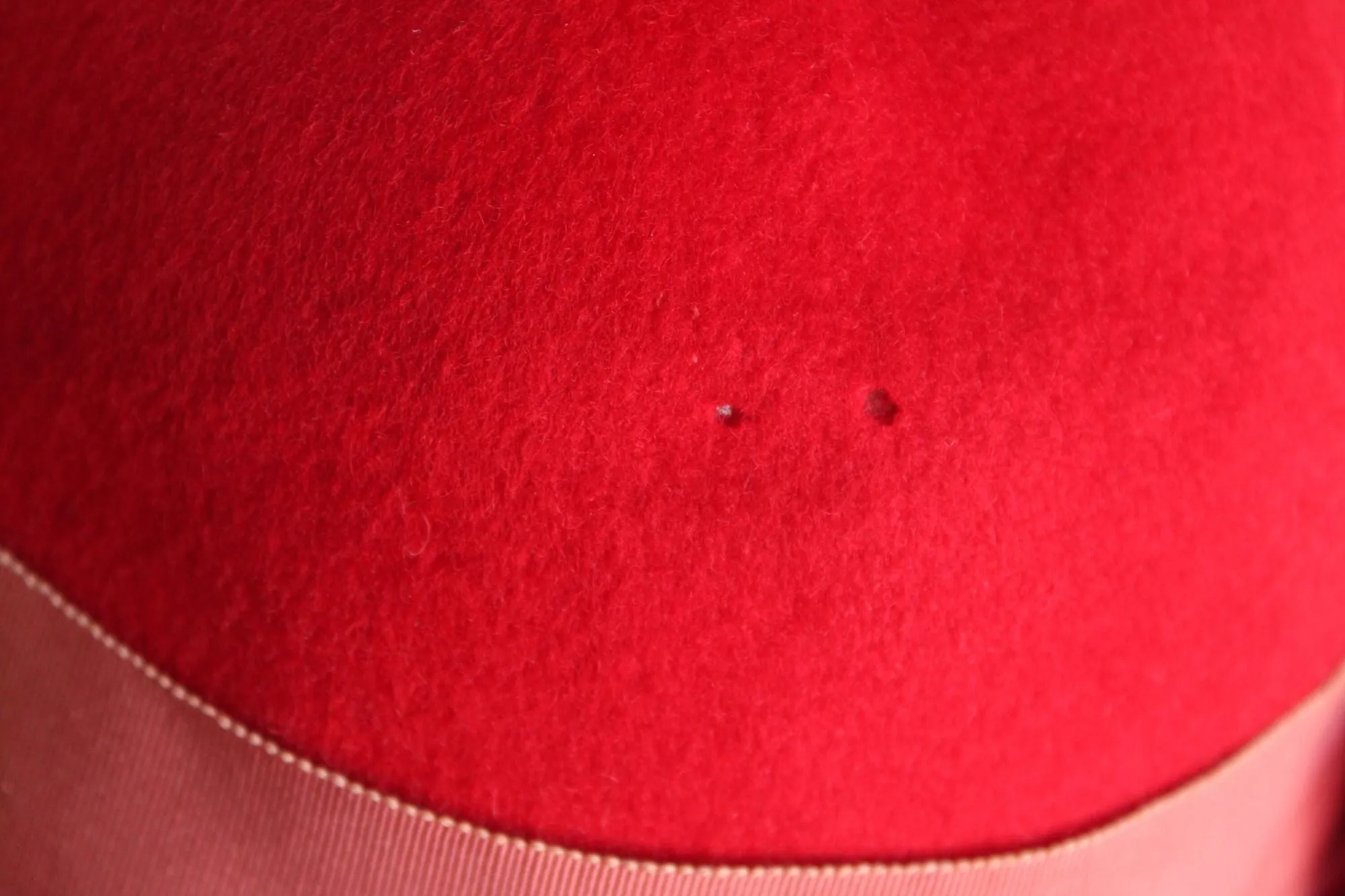 Vintage 1960s Milbrae Red Wool Bucket Hat with Grosgrain Ribbon Bow