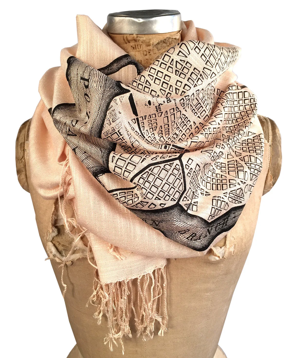 Washington DC Map Scarf, bamboo pashmina