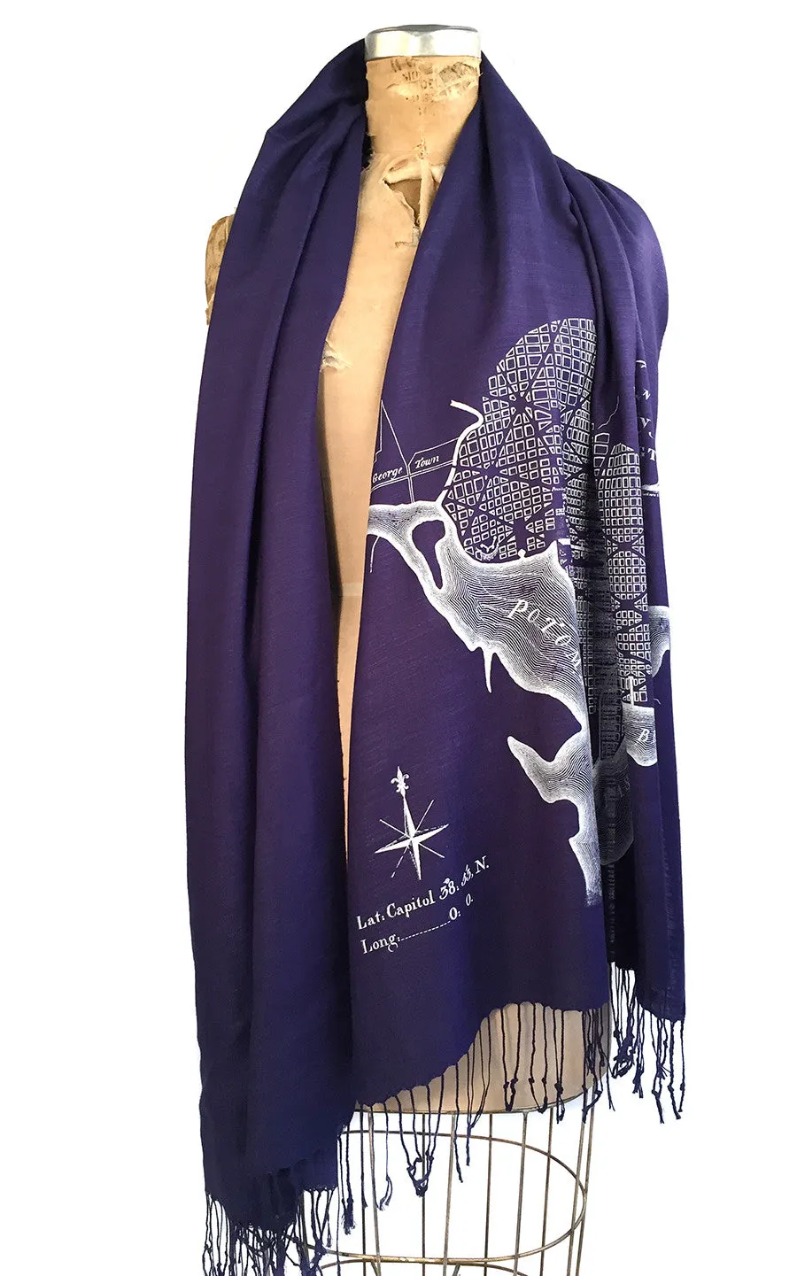 Washington DC Map Scarf, bamboo pashmina