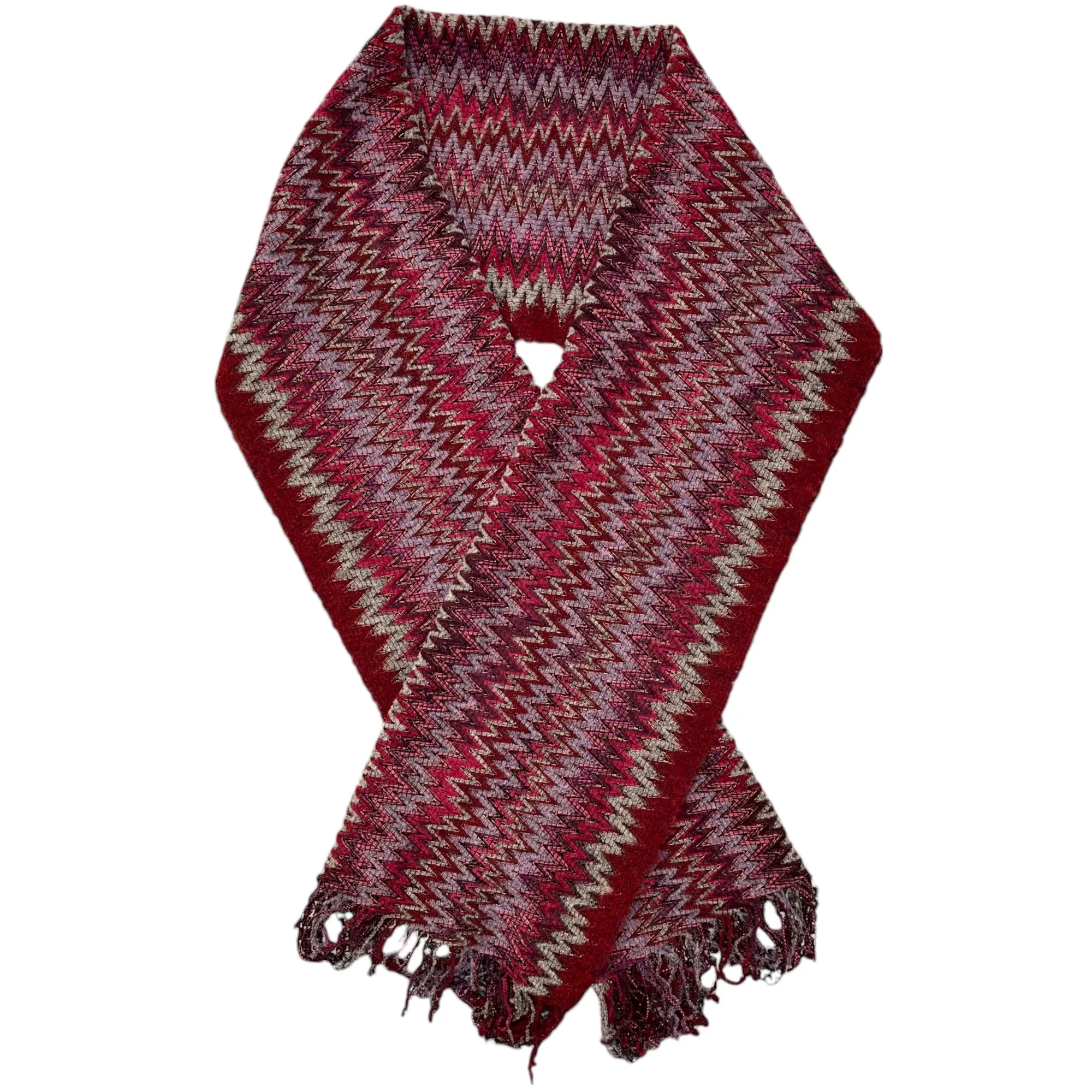 Women's Chevron Print Scarf Burgundy