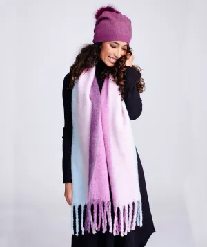 Womens Purple Lilac Tonal Blanket Scarf